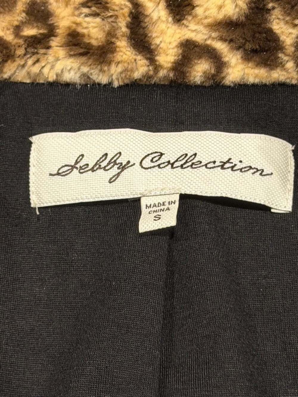 Sebby Collection Faux Fur Jacket Size S Leopard Print Winter Coat